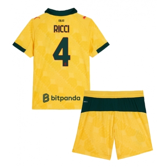 Billige Fotballdrakt AC Milan Samuele Ricci #4 Replika Tredjedraktsett Barn 2025-26 Kortermet (med bukser)